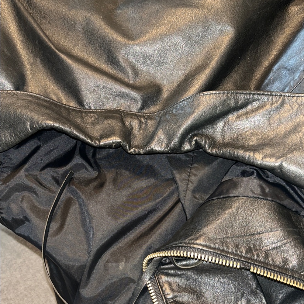 Chia 100% Leather Black Fringe Jacket – Women’s L - Picture 11 of 11